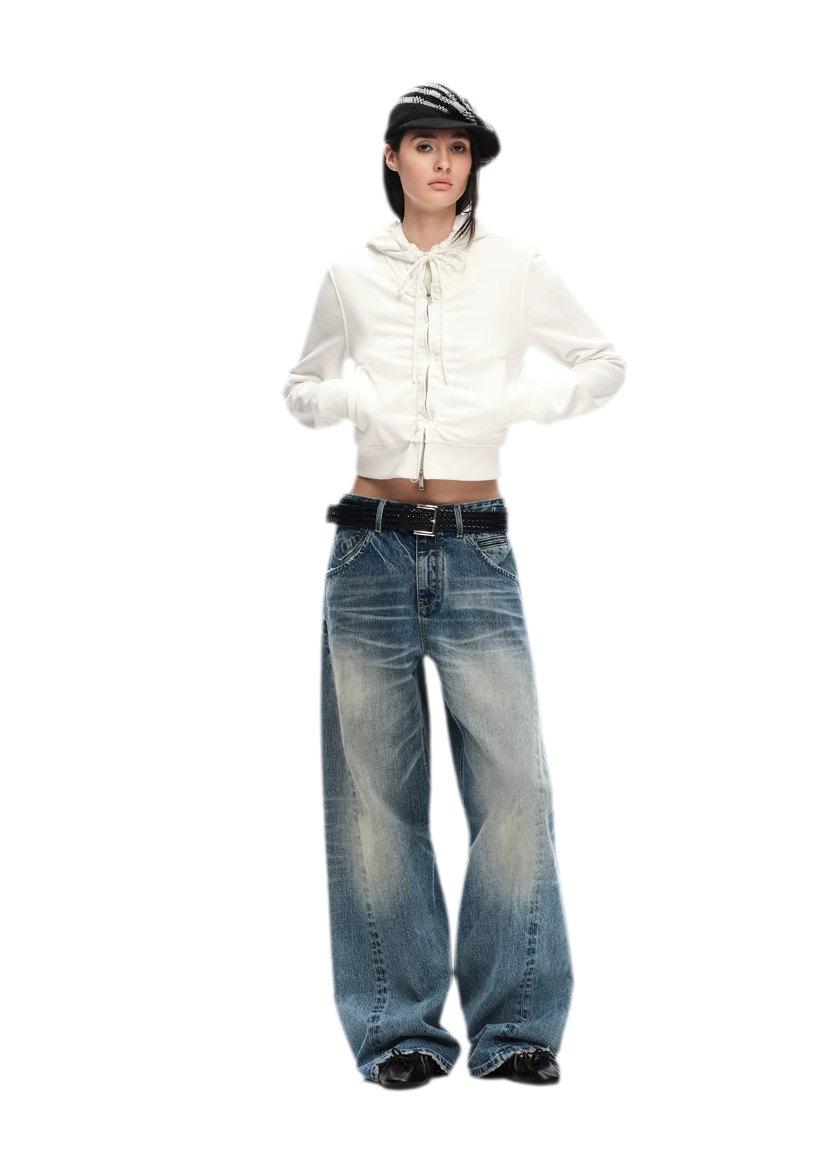 Vintage Washed Wide-Leg Jeans