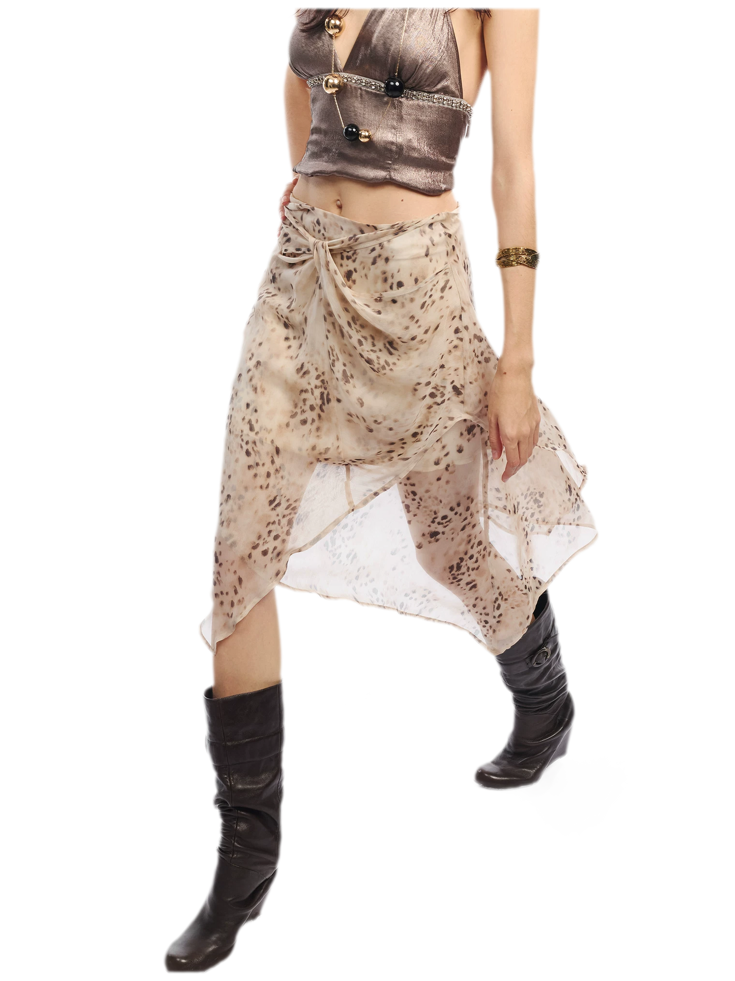 Leopard Mesh Skirt
