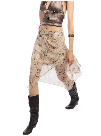 Leopard Mesh Skirt