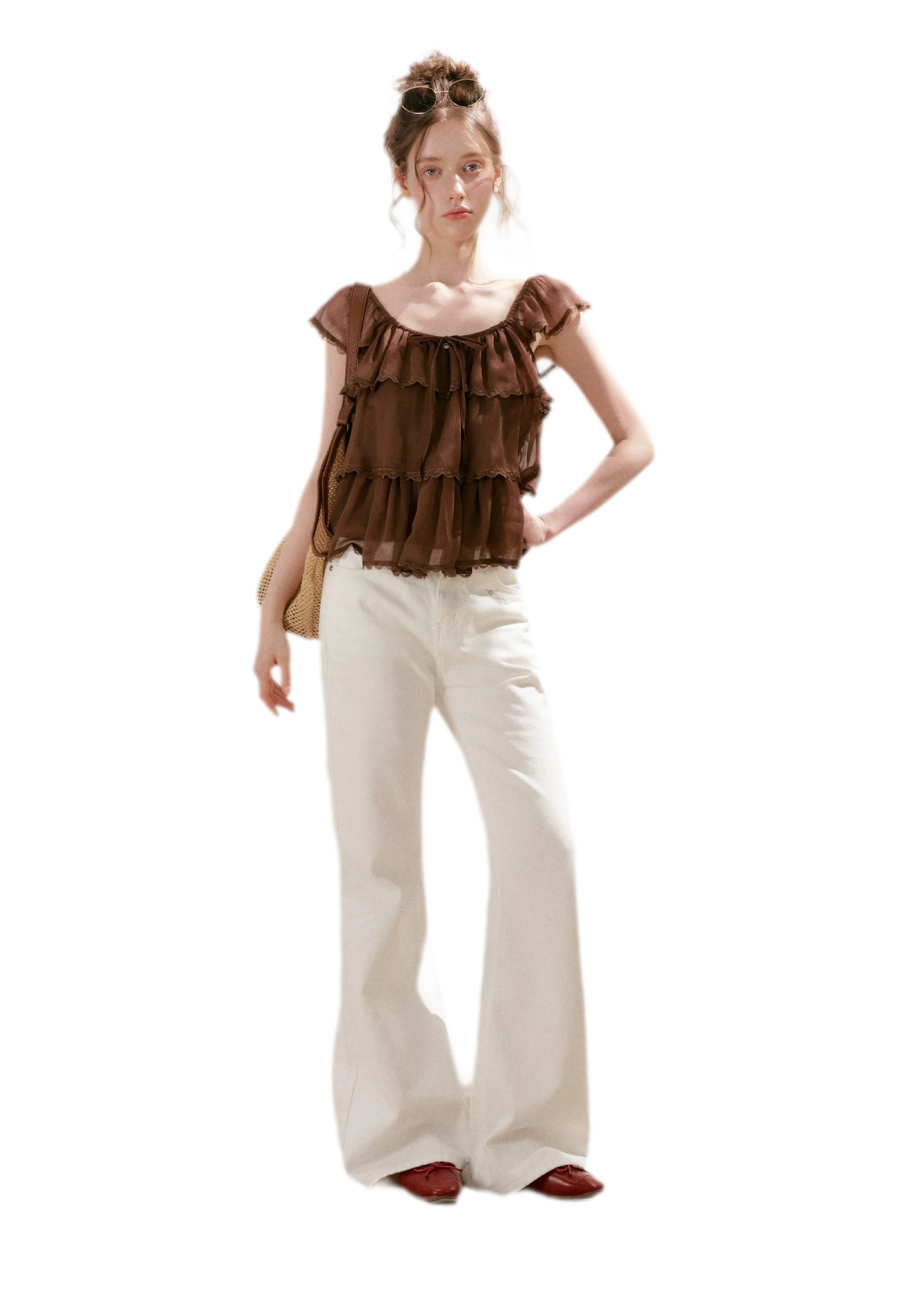 Tiered Ruffle Chiffon Blouse