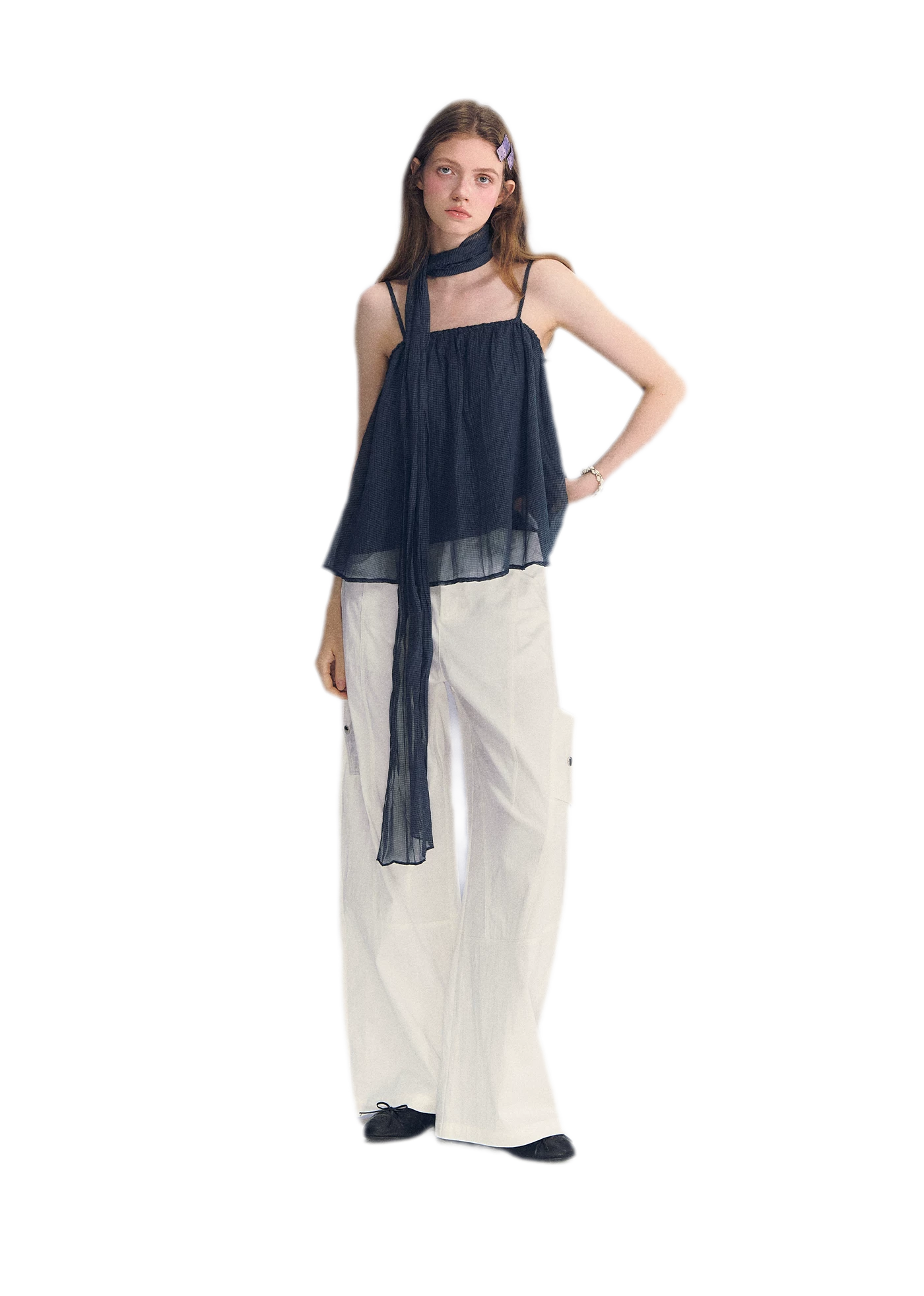 Chiffon Draped Cami Top
