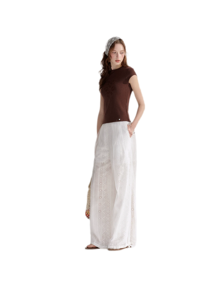Sheer Eyelet Lantern Pants