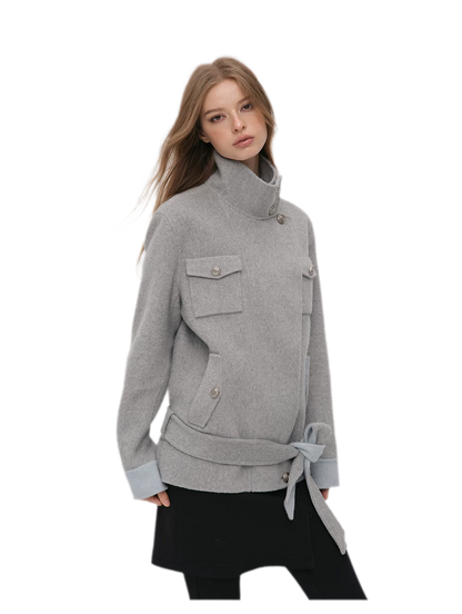 Heavyweight Contrast Wool Coat