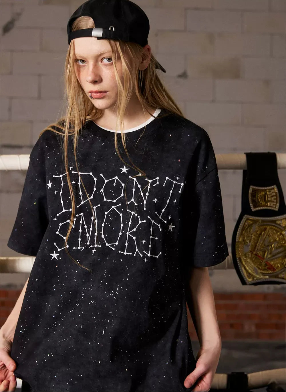 Starry Glitter Oversized T-Shirt