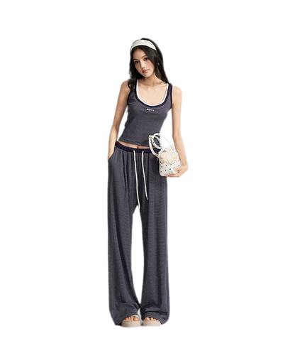Striped U-Neck Set