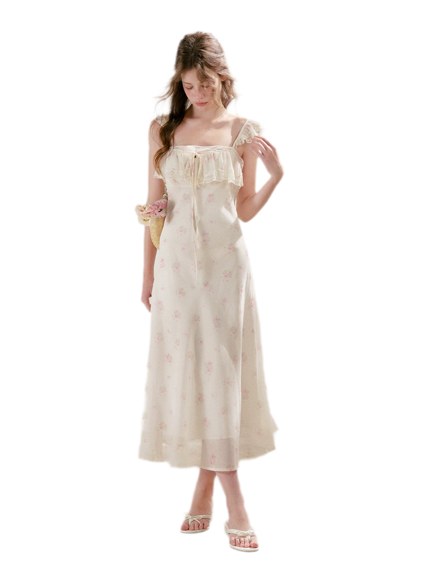 Rose Print Lace Dress