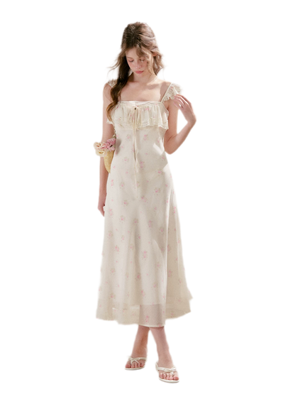 Rose Print Lace Dress