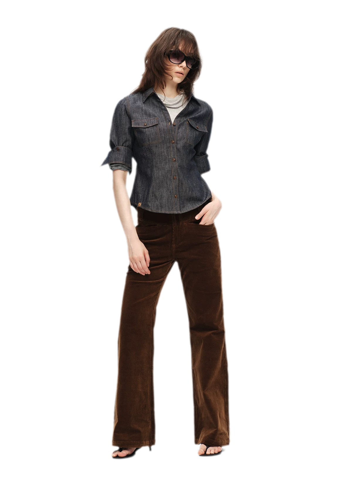 Contrast Stitch V-Neck Shirt