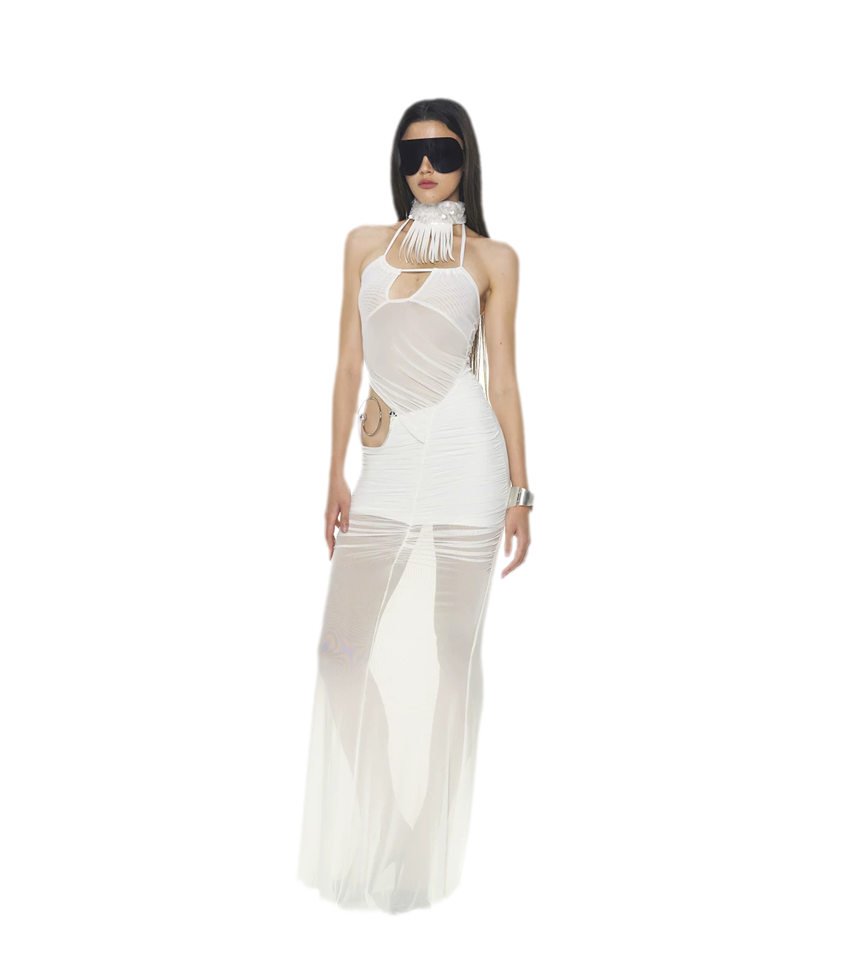 Silver Ring Mesh Dress
