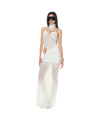 Silver Ring Mesh Dress