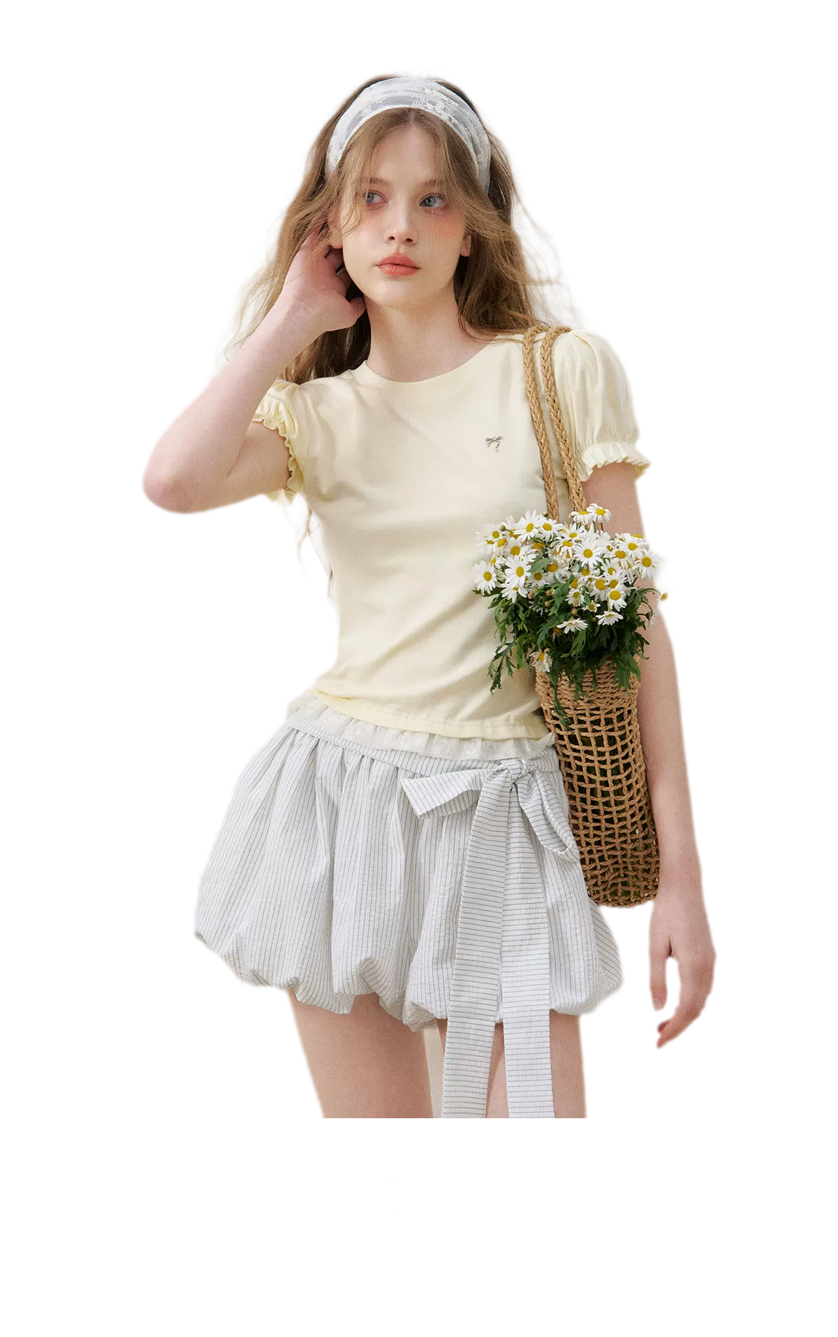 Bow Tie Elastic Waist Casual Shorts