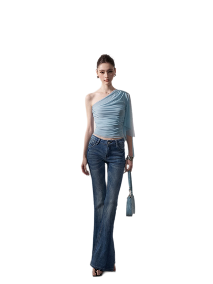 Ruched One-Shoulder Top