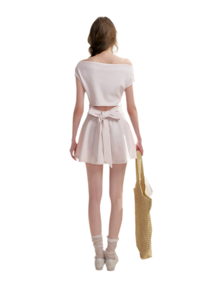 Romantic French Off-Shoulder Short Dress