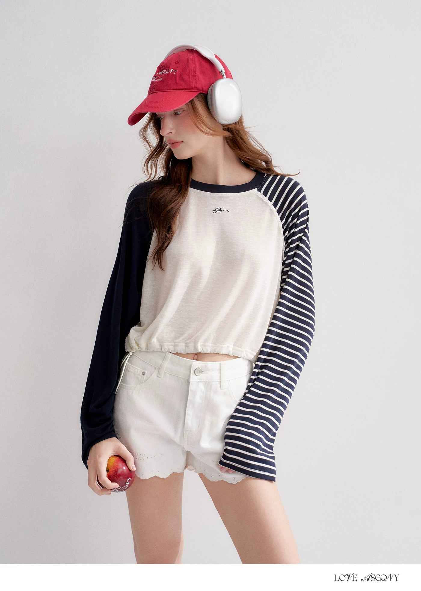 Lyocell Drawstring Raglan Sleeve Sun Protection Tee
