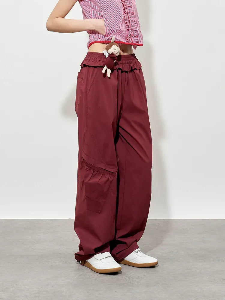 Quick-Dry Ruffle Wide-Leg Pants