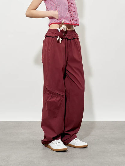 Quick-Dry Ruffle Wide-Leg Pants