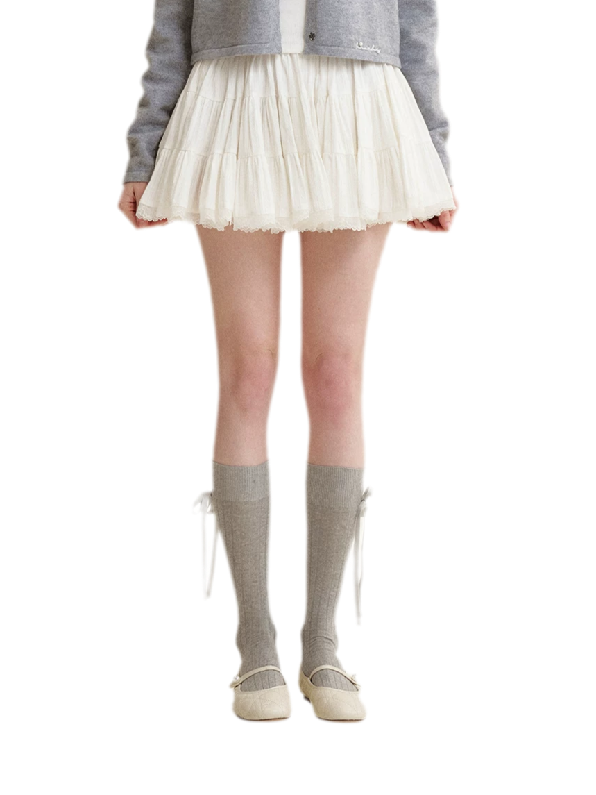Romantic Lace Puff Skirt