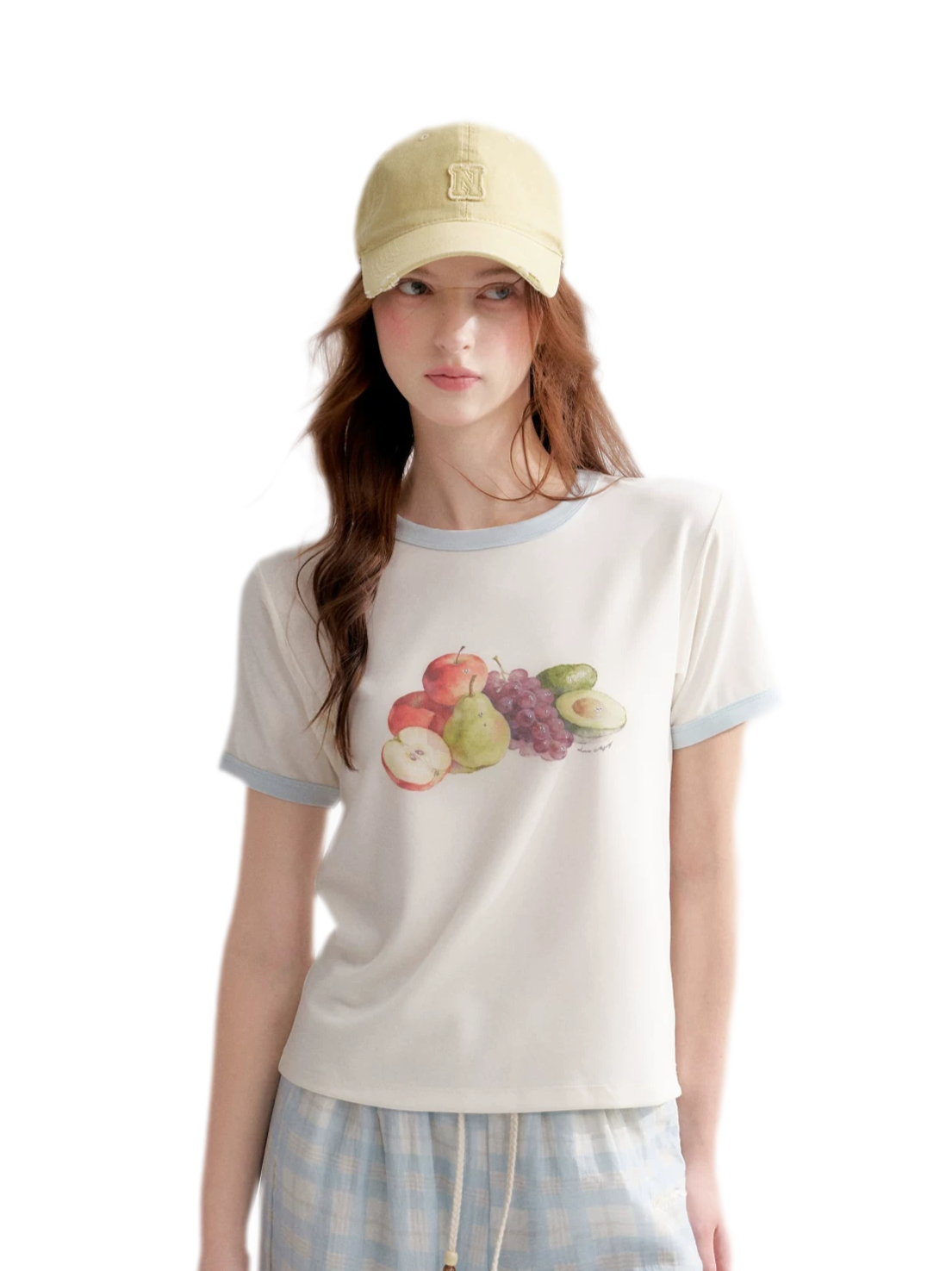 Rhinestone Fruit Print Tee