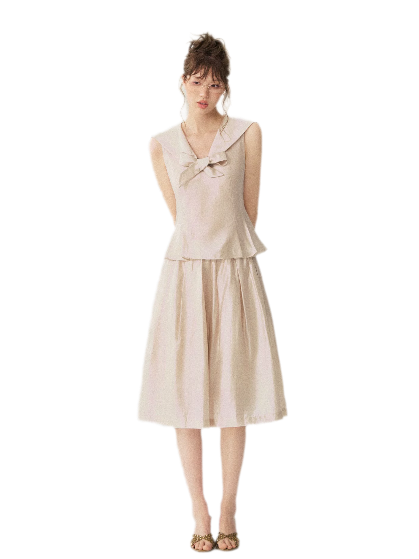 Sailor Collar Blouse Culottes