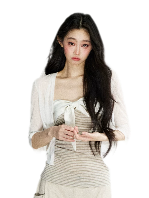 7SHIFTIN Striped Bow Bustier Cardigan – Cardigans
