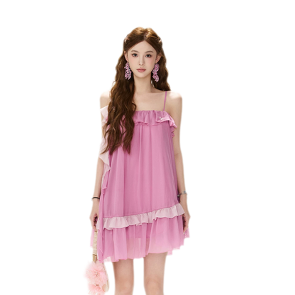 CYNR Romantic Contrast Chiffon Dress – view 2