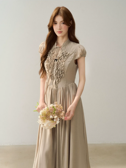 Ruffle V-Neck Maxi Dress