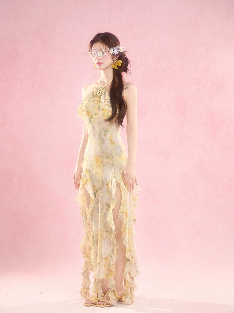Sunlit Ruffle Swim Dress