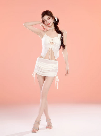 Lace Trim Bikini Set