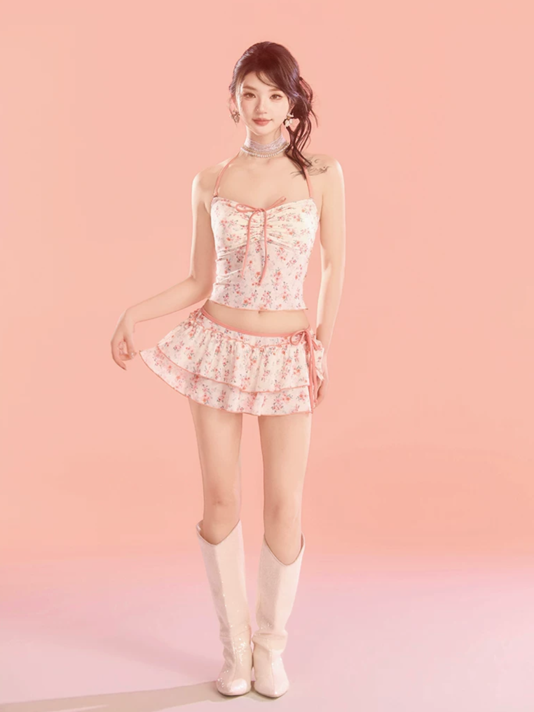Floral Three-Piece Swim Set