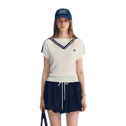 Contrast Trim Knit Top