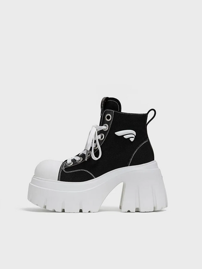 Platform High-Top Canvas Shoes