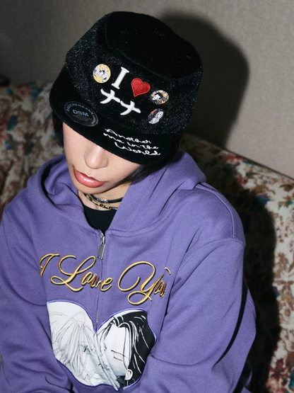 DSM X NANA Embroidered Fuzzy Hat