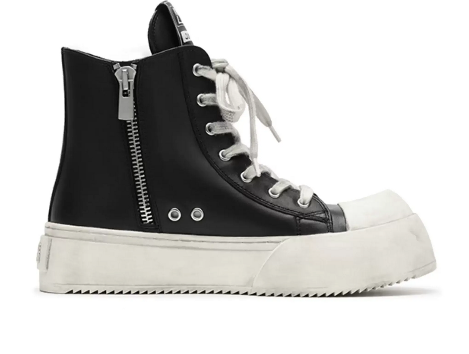 Distressed Leather High-Top Sneakers