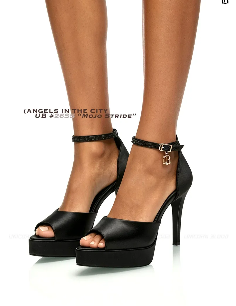 Satin Platform Peep-Toe Heels