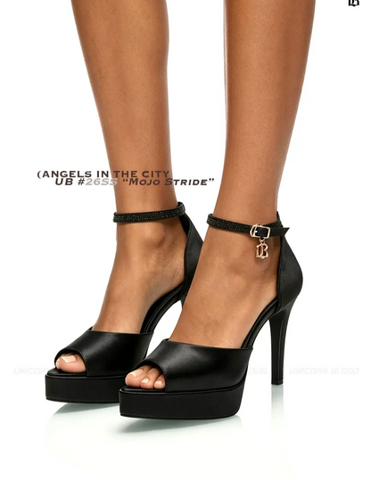 Satin Platform Peep-Toe Heels