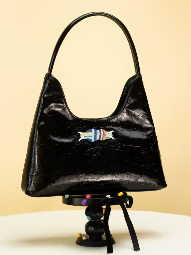 Textured Hobo Candy Applique Bag
