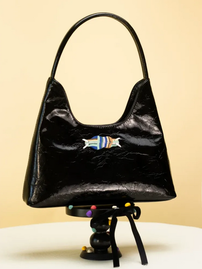 Textured Hobo Candy Applique Bag
