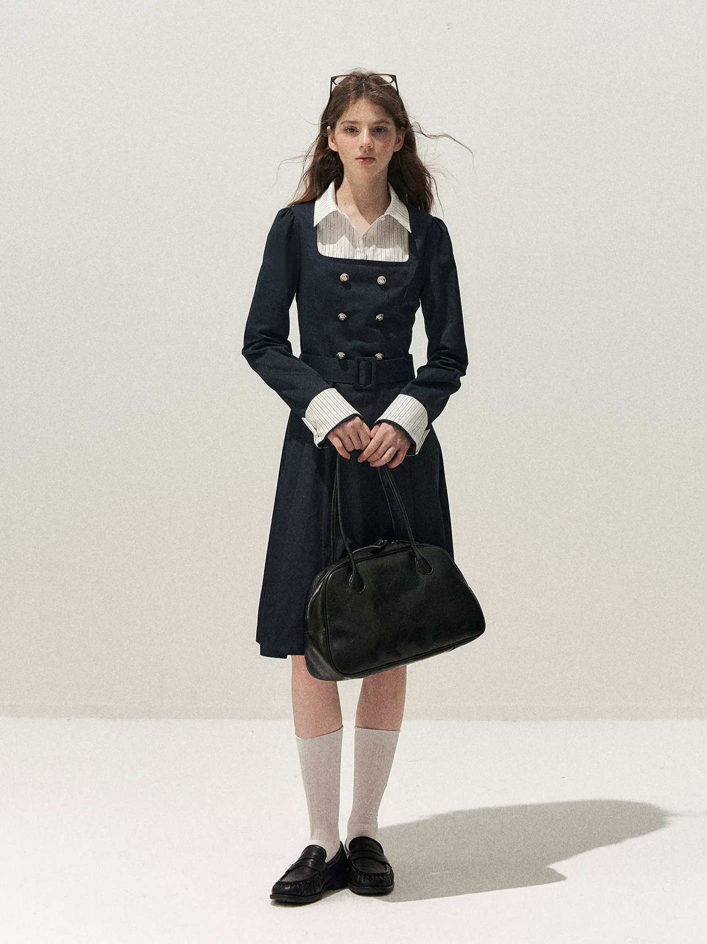 Vintage Trench Collar Dress