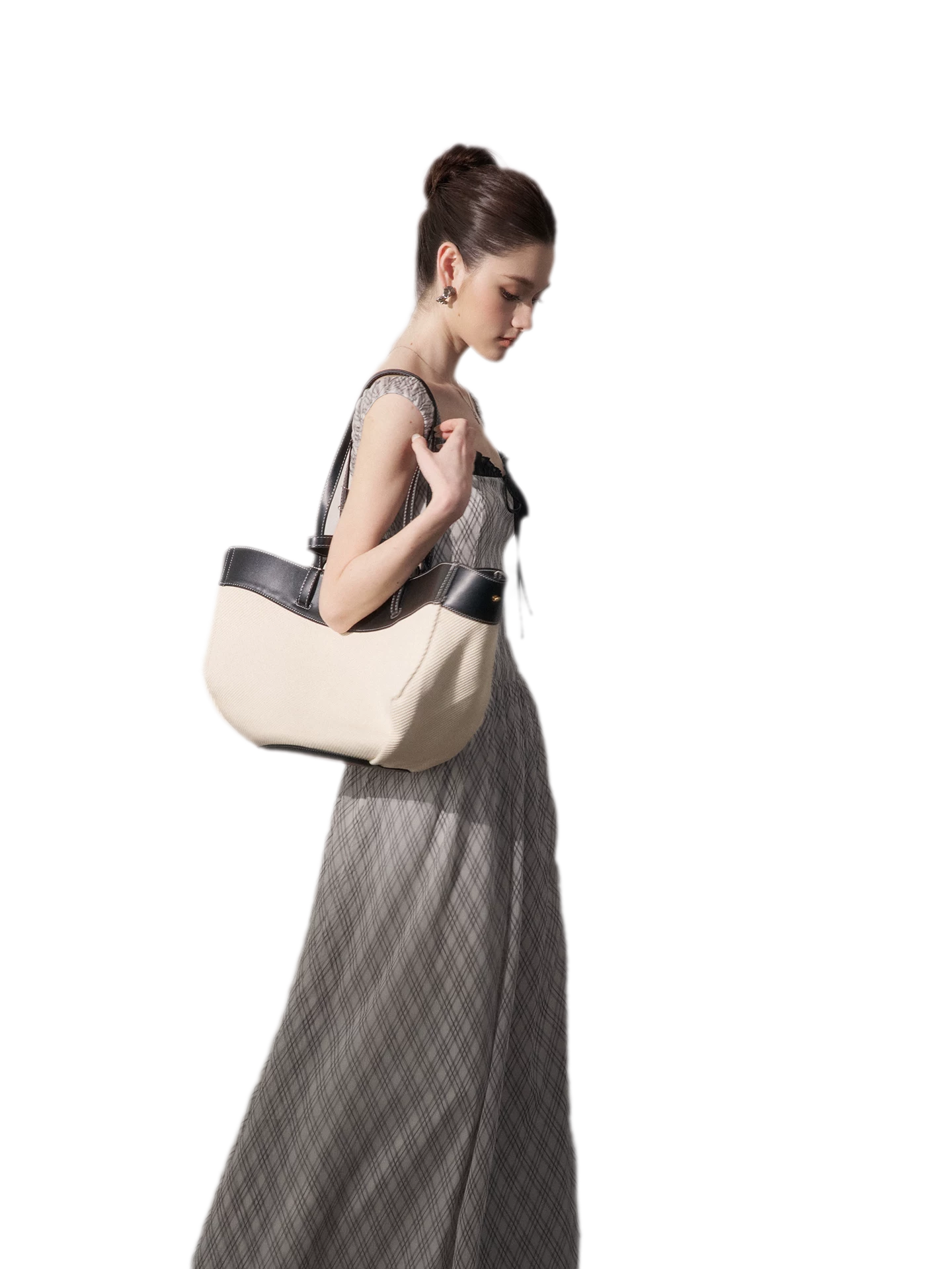Plaid Tie-Front Maxi Dress