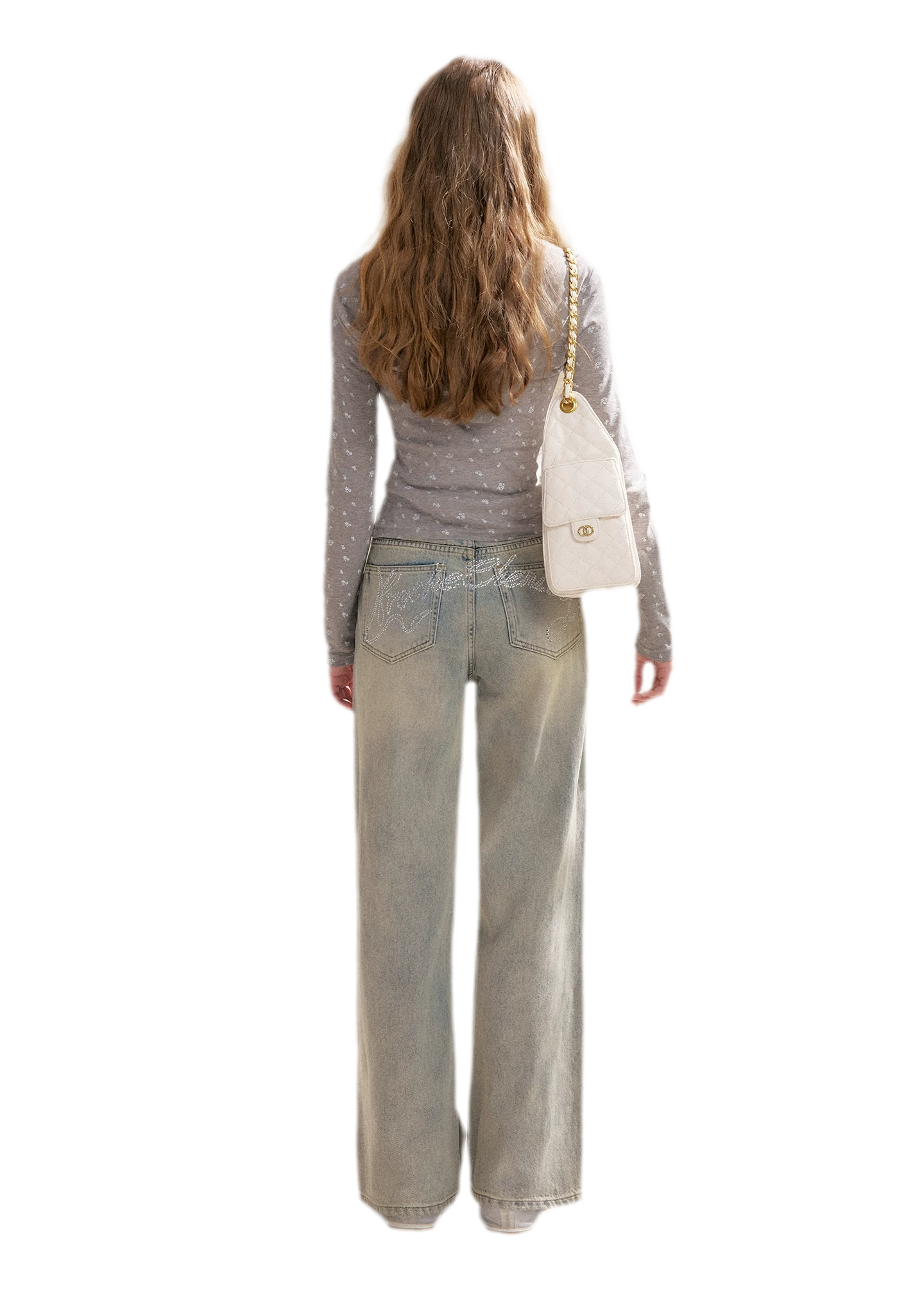 Rhinestone Logo Jeans