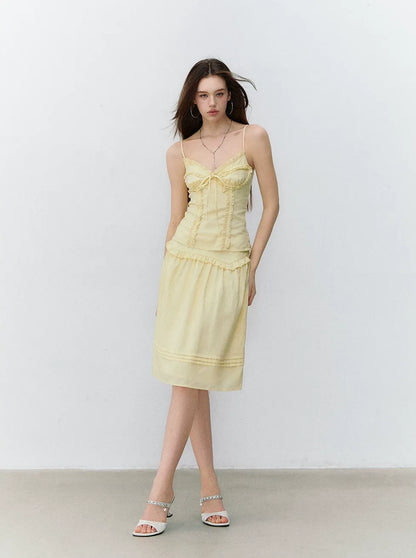 Semi-Sweet Design Bowknot Ruffle Camisole &amp; Skirt Set