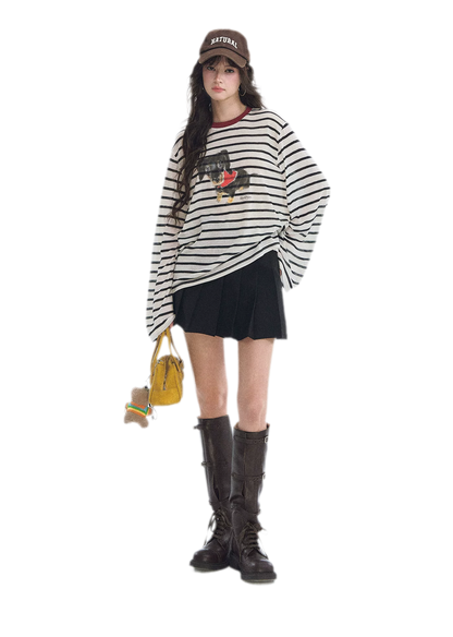 Lyocell Striped Puppy T-Shirt