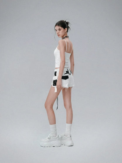 Square Toe Leather Sneakers