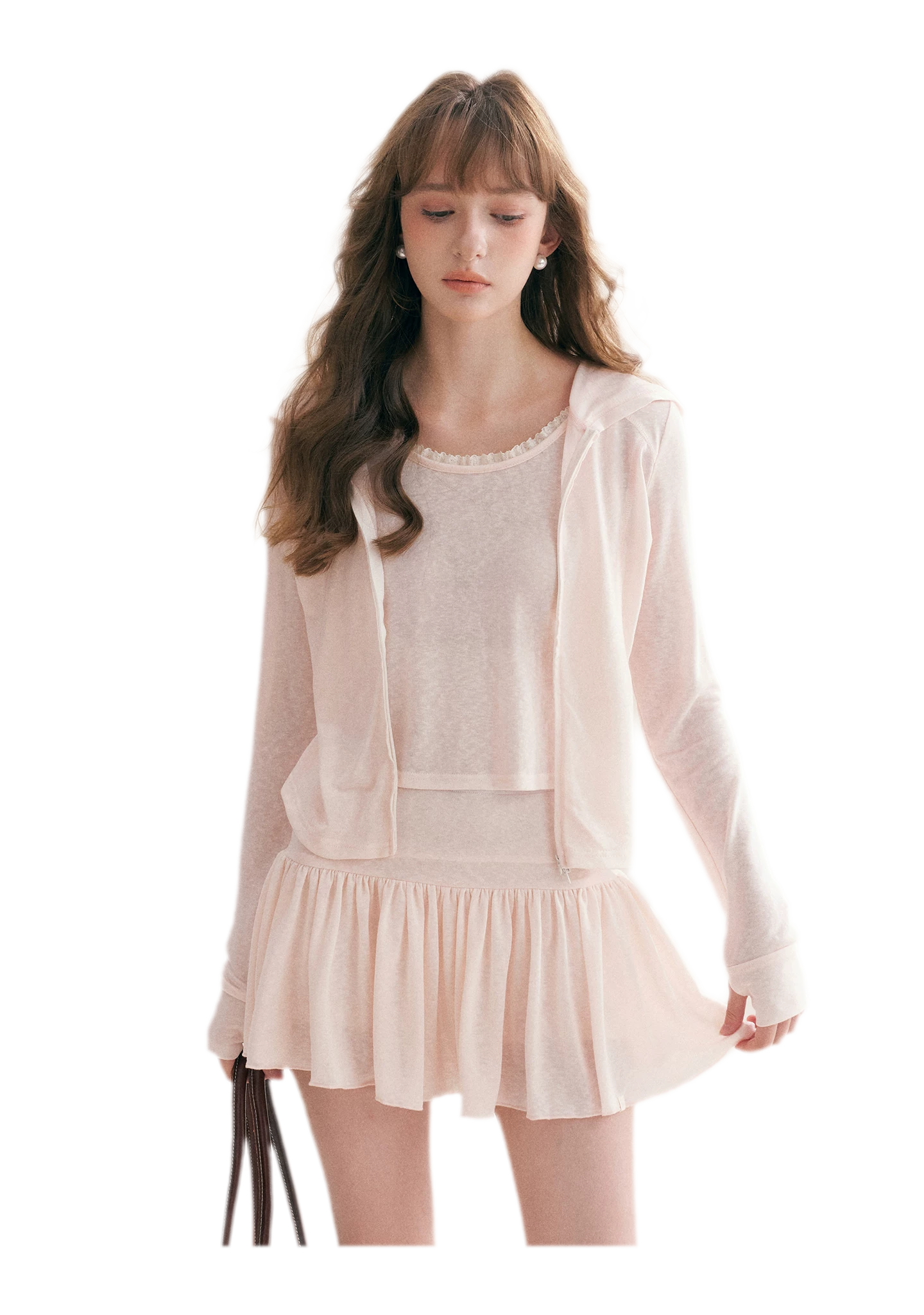 Lyocell Hooded Skirt Set
