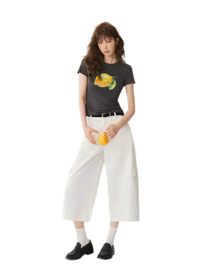 Utility Denim Capri Pants