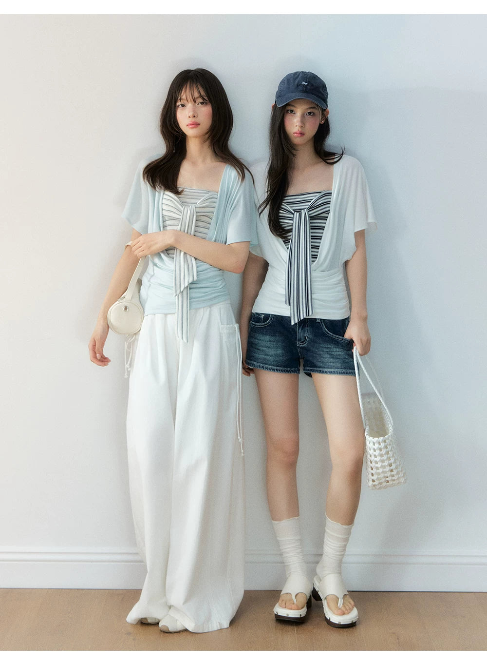 Original Lyocell Batwing Sleeve Top &amp; Bustier Set