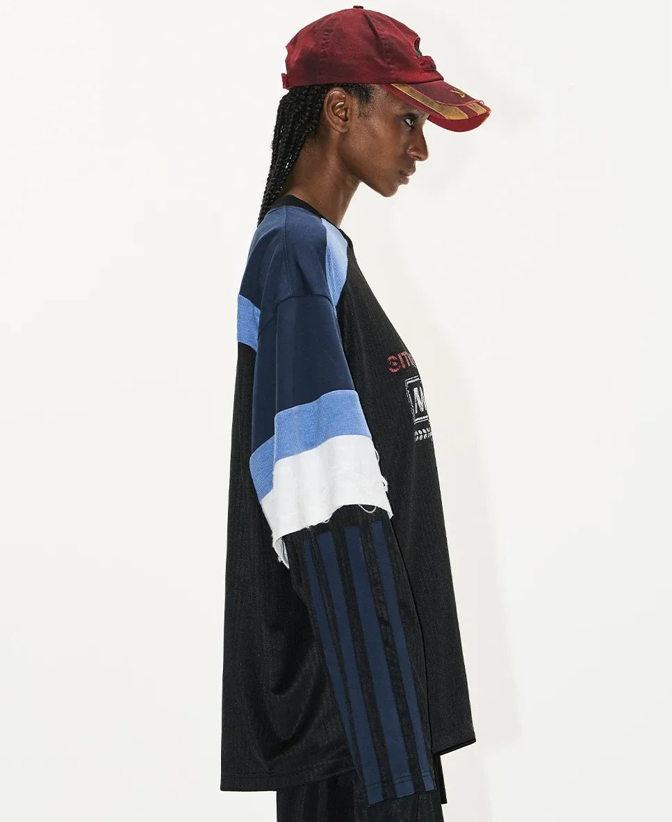 Textured Colorblock Faux-Layer T-Shirt