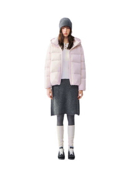 Nylon Cloud-Puff Hooded Down Jacket