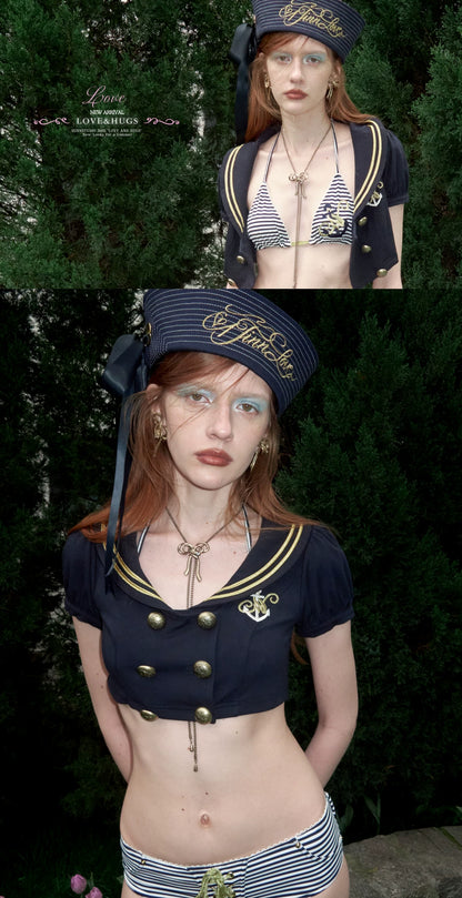 Nautical Wide Brim Sailor Hat