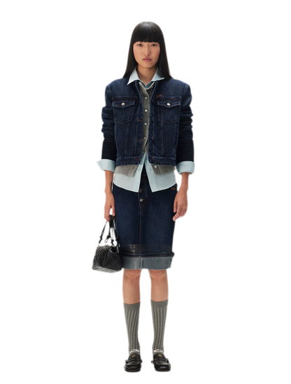 Cable Knit Faux-Layer Cardigan